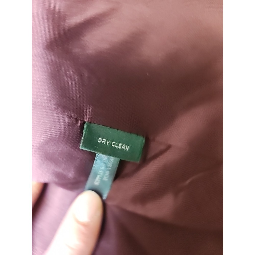 Lauren Ralph Lauren Velvet Velour Blazer Wine Plum Women Size 14 Green Label - Picture 9 of 10